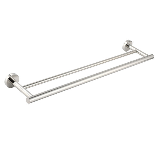 Polished Chrome 600mm Double Towel Rack Holder Stainless Steel Hanger Rail Kit V1233-6900360CR