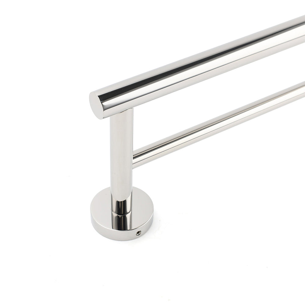 Polished Chrome 600mm Double Towel Rack Holder Stainless Steel Hanger Rail Kit V1233-6900360CR