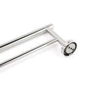 Polished Chrome 600mm Double Towel Rack Holder Stainless Steel Hanger Rail Kit V1233-6900360CR