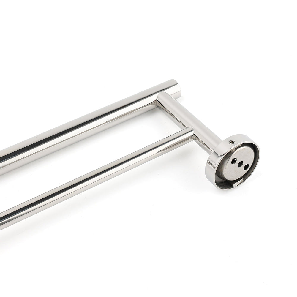 Polished Chrome 600mm Double Towel Rack Holder Stainless Steel Hanger Rail Kit V1233-6900360CR
