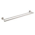 Brushed Nickel 750mm Double Towel Rack Rail Holder Round Hanger Bar Wall Mounted V1233-6900376BS