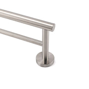 Brushed Nickel 750mm Double Towel Rack Rail Holder Round Hanger Bar Wall Mounted V1233-6900376BS