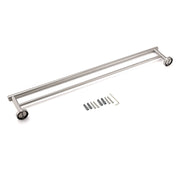 Brushed Nickel 750mm Double Towel Rack Rail Holder Round Hanger Bar Wall Mounted V1233-6900376BS