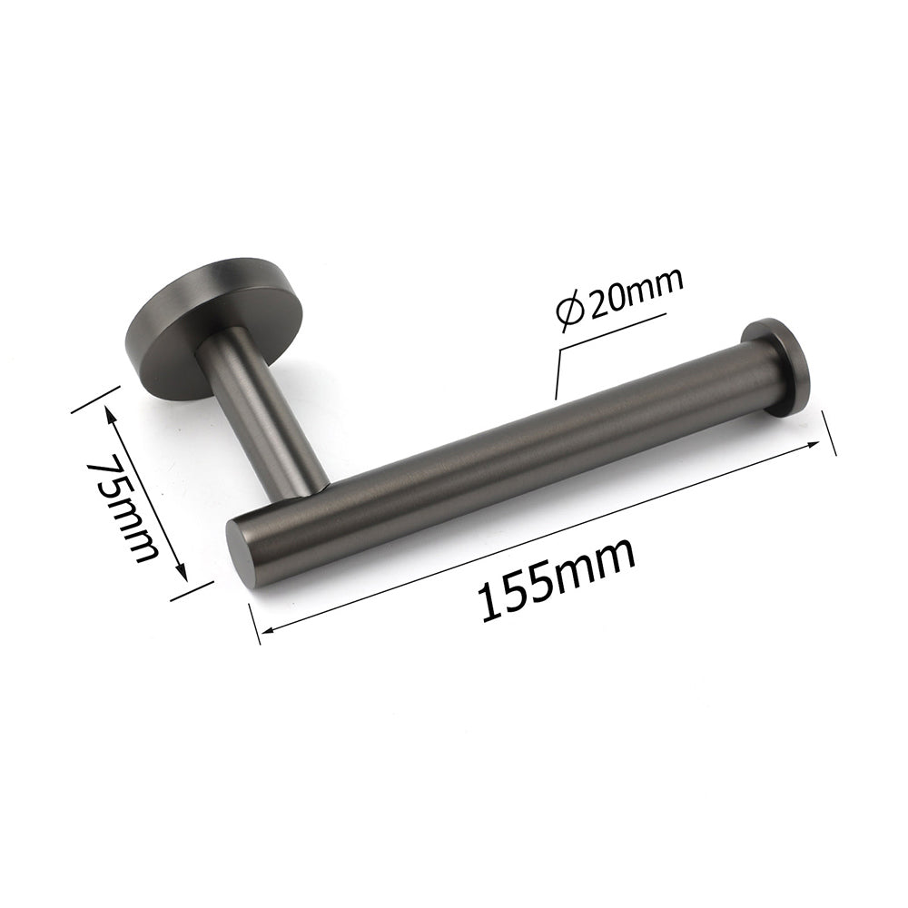 Gun Metal Round 304 Stainless Steel Toilet Paper Roll Tissue Holder Wall Mounted V1233-69004GM