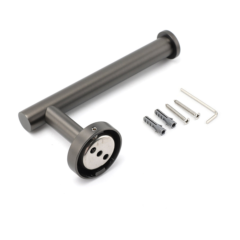Gun Metal Round 304 Stainless Steel Toilet Paper Roll Tissue Holder Wall Mounted V1233-69004GM