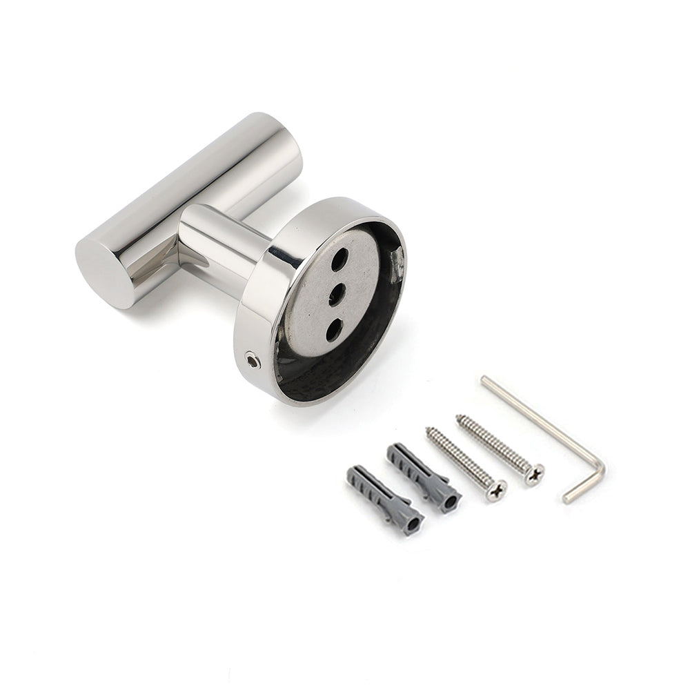 Chrome Round Robe Hook Hanger Organizer Bathroom Stainless Steel Accessory Kit V1233-69009CR