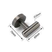 Gun Metal Tidy Robe Hook Hanger Organizer Bathroom Stainless Steel Wall Mounted V1233-69009GM