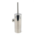 Polished Chrome Silver Round Toilet Brush Wall Mount Holder Cup Stainless Steel V1233-69013PS