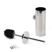 Polished Chrome Silver Round Toilet Brush Wall Mount Holder Cup Stainless Steel V1233-69013PS