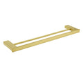 Square SUS Double Towel Rail Rack 600mm Brushed Gold Hanger Holder Bar Bathroom V1233-8700360BG