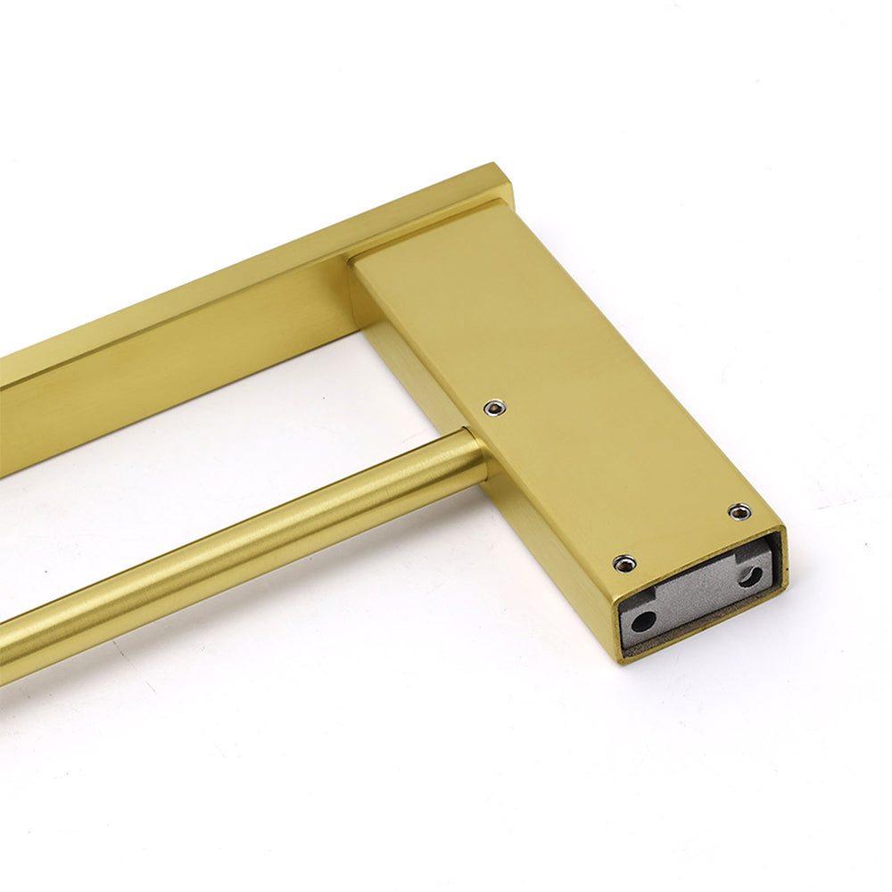 Square SUS Double Towel Rail Rack 600mm Brushed Gold Hanger Holder Bar Bathroom V1233-8700360BG