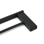 Matt Black Cubic Square 600mm Double Towel Rail Rack Hanger Holder Bar Wall Kit V1233-8700360BL