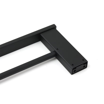 Matt Black Cubic Square 600mm Double Towel Rail Rack Hanger Holder Bar Wall Kit V1233-8700360BL