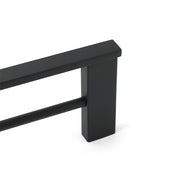 Matt Black Cubic Square 600mm Double Towel Rail Rack Hanger Holder Bar Wall Kit V1233-8700360BL