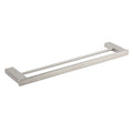 Brushed Nickel Square Towel Rail Rack 600mm Double Hanger Holder Bar Bathroom V1233-8700360BN