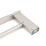 Brushed Nickel Square Towel Rail Rack 600mm Double Hanger Holder Bar Bathroom V1233-8700360BN