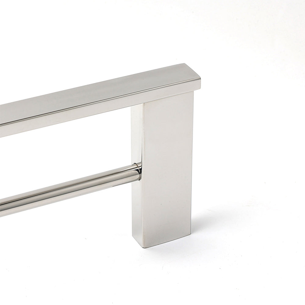 Bathroom Polish Chrome Square Towel Rail Rack 600mm Double Hanger Holder Bar V1233-8700360CR