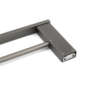 Gun Metal Grey Square Strong Towel Rail Rack 600mm Double Hanger Holder Bar Kit V1233-8700360GM