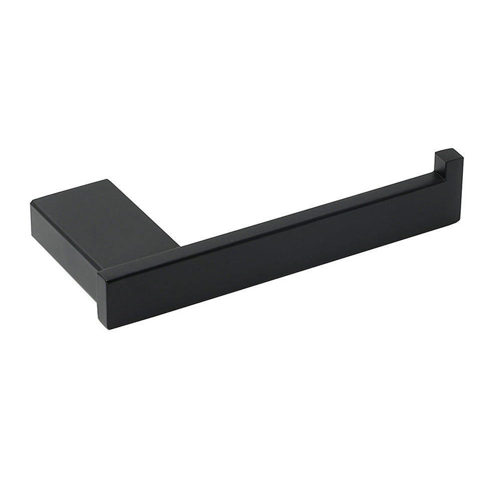 Matt Black Square Cubic Toilet Paper Roll Tissue Roll Holder Rack Wall Hook Kit V1233-87004BL