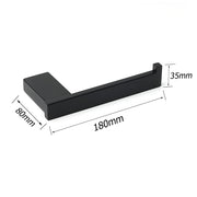 Matt Black Square Cubic Toilet Paper Roll Tissue Roll Holder Rack Wall Hook Kit V1233-87004BL