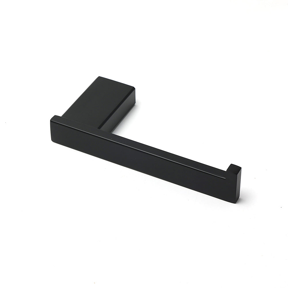 Matt Black Square Cubic Toilet Paper Roll Tissue Roll Holder Rack Wall Hook Kit V1233-87004BL