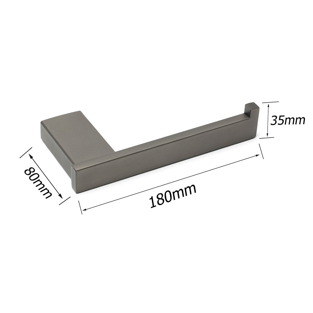 Gun Metal Square Toilet Paper Roll Tissue Roll Holder Hook Rack Wall Mounted Set V1233-87004GM