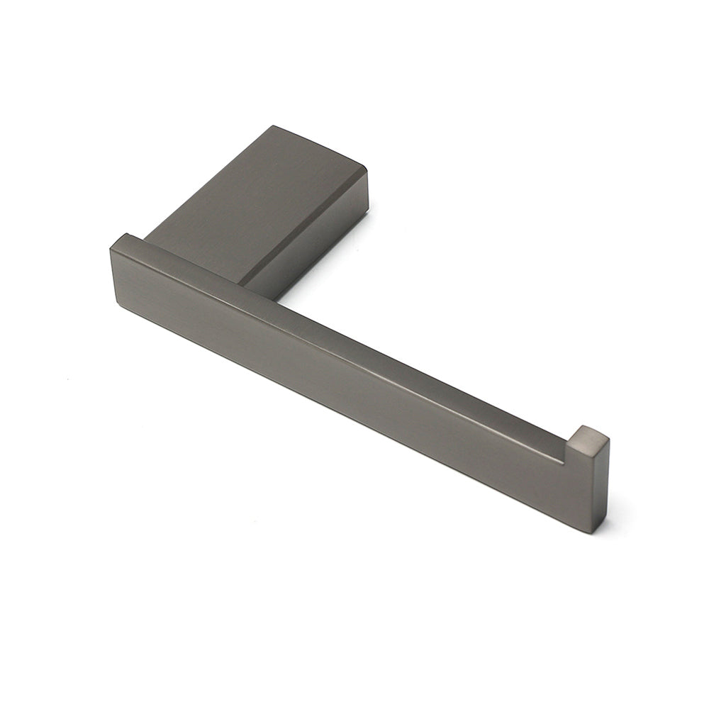 Gun Metal Square Toilet Paper Roll Tissue Roll Holder Hook Rack Wall Mounted Set V1233-87004GM