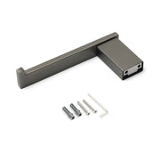 Gun Metal Square Toilet Paper Roll Tissue Roll Holder Hook Rack Wall Mounted Set V1233-87004GM