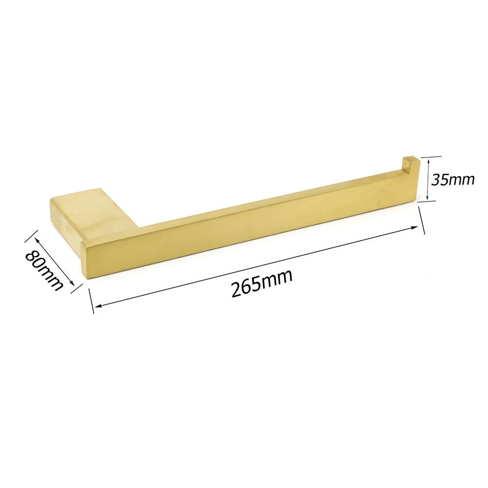 Brushed Gold Cubic Square Towel Holder Rack Clothes Hook Kit Bathroom Accessory V1233-87008BG
