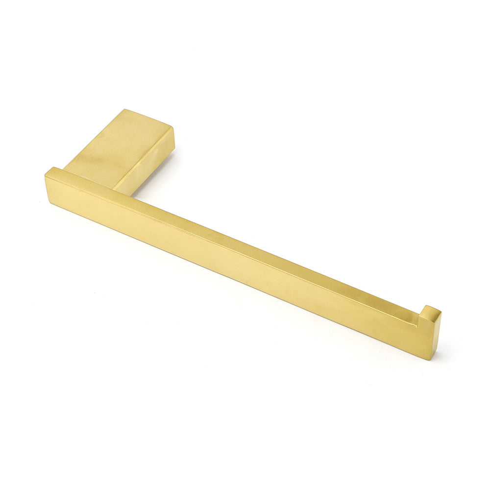 Brushed Gold Cubic Square Towel Holder Rack Clothes Hook Kit Bathroom Accessory V1233-87008BG