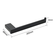 Bathroom Matt Black Stainless Steel Square Towel Rack Clothes Wall Mount Holder V1233-87008BL