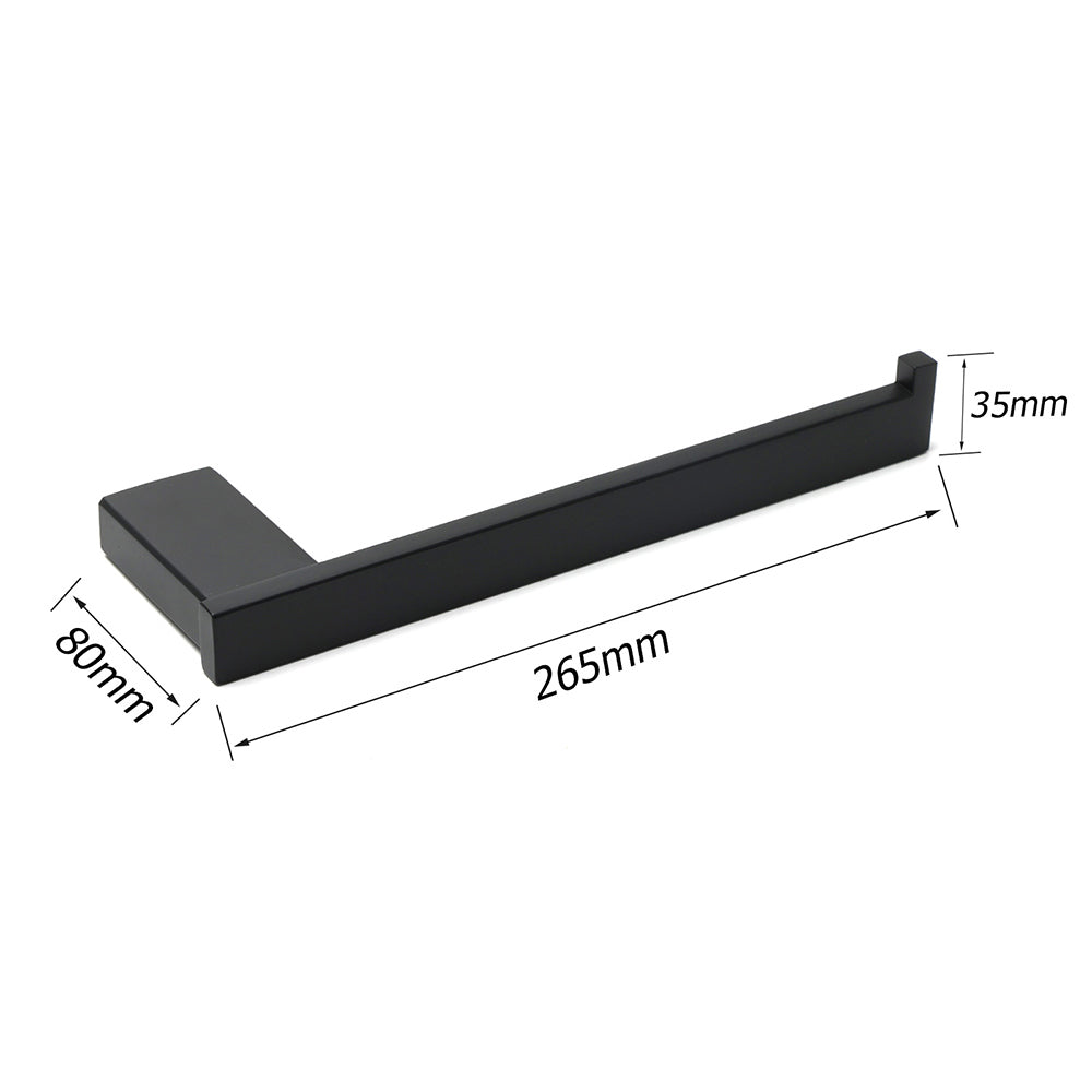 Bathroom Matt Black Stainless Steel Square Towel Rack Clothes Wall Mount Holder V1233-87008BL