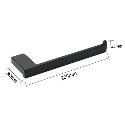 Bathroom Matt Black Stainless Steel Square Towel Rack Clothes Wall Mount Holder V1233-87008BL