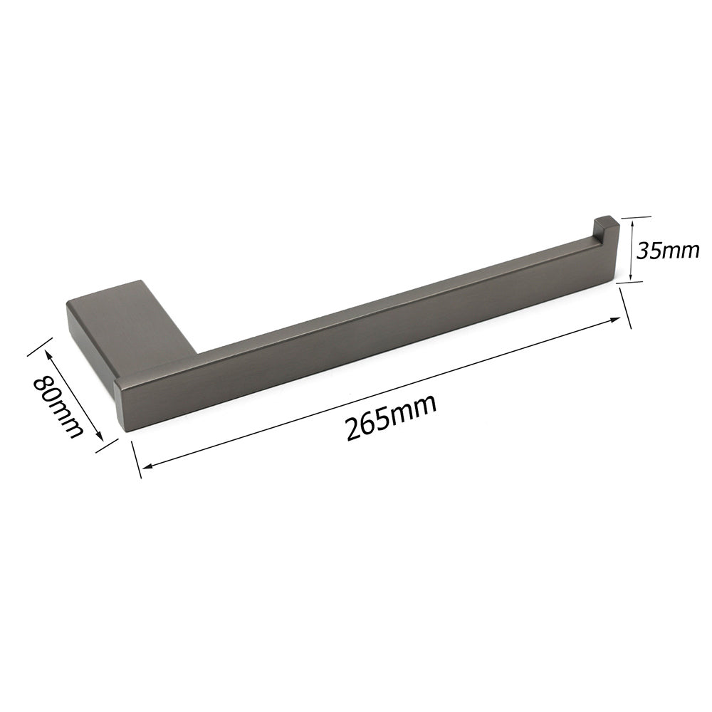 Gun Metal 304 Stainless Steel Square Towel Holder Rack Clothes Hook Kit Bathroom V1233-87008GM