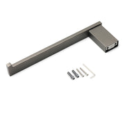 Gun Metal 304 Stainless Steel Square Towel Holder Rack Clothes Hook Kit Bathroom V1233-87008GM
