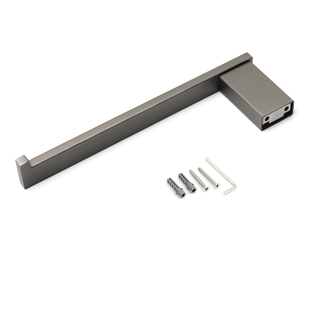 Gun Metal 304 Stainless Steel Square Towel Holder Rack Clothes Hook Kit Bathroom V1233-87008GM