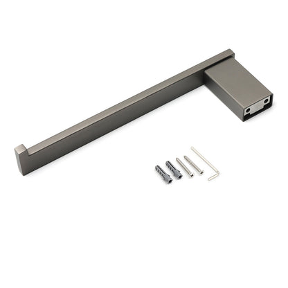 Gun Metal 304 Stainless Steel Square Towel Holder Rack Clothes Hook Kit Bathroom V1233-87008GM