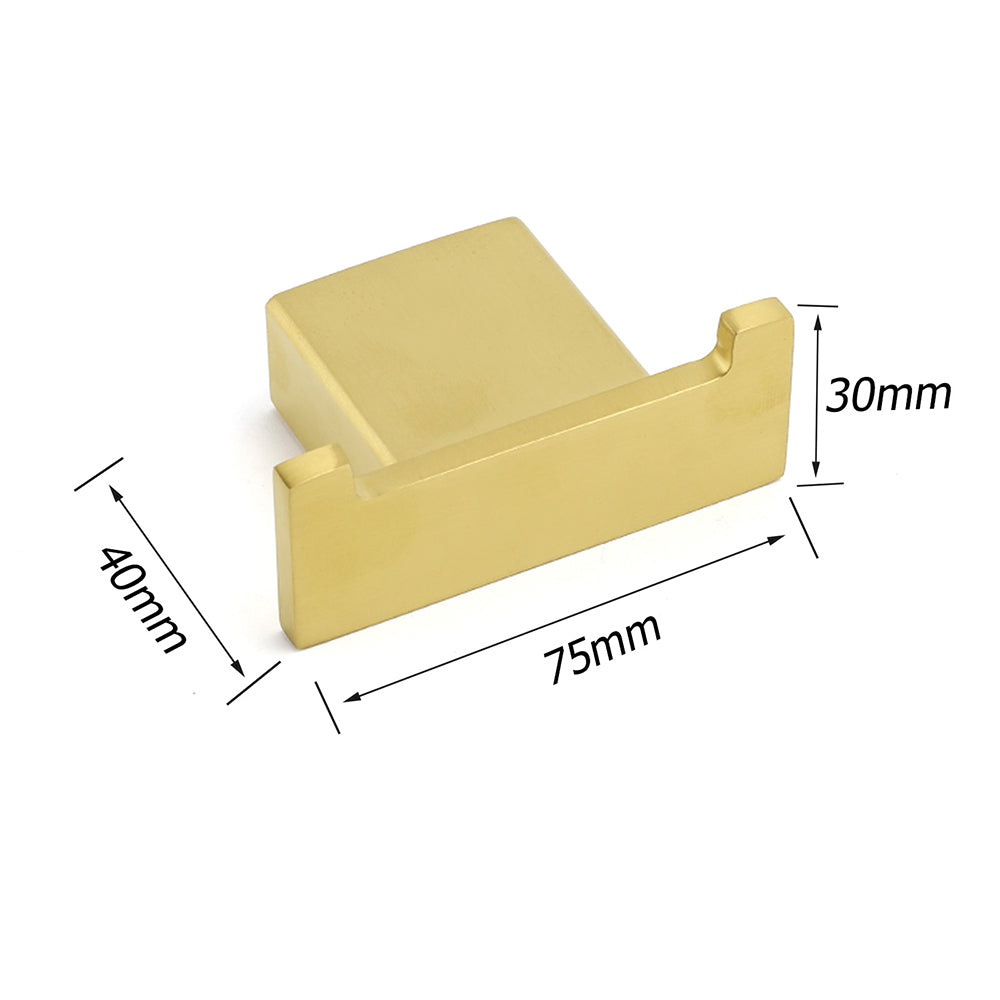 Brushed Gold Square Robe Hook Clothes Towel Towel Hanger Holder Wall Mounted Kit V1233-87009BG