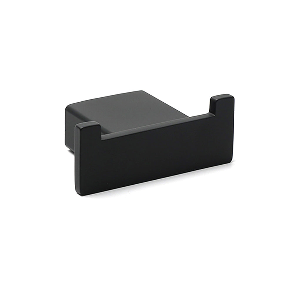 Matt Black Square Robe Hook Clothes Towel Holder Bathroom Wall Hanger Accessory V1233-87009BL