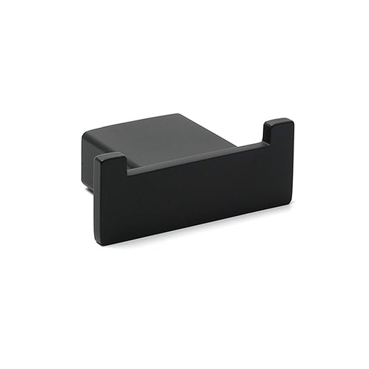 Matt Black Square Robe Hook Clothes Towel Holder Bathroom Wall Hanger Accessory V1233-87009BL