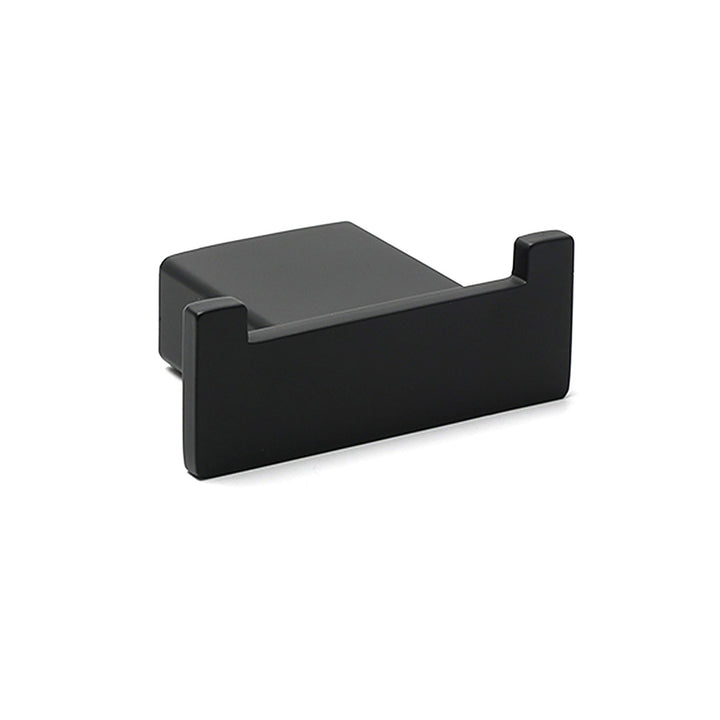 Matt Black Square Robe Hook Clothes Towel Holder Bathroom Wall Hanger Accessory V1233-87009BL