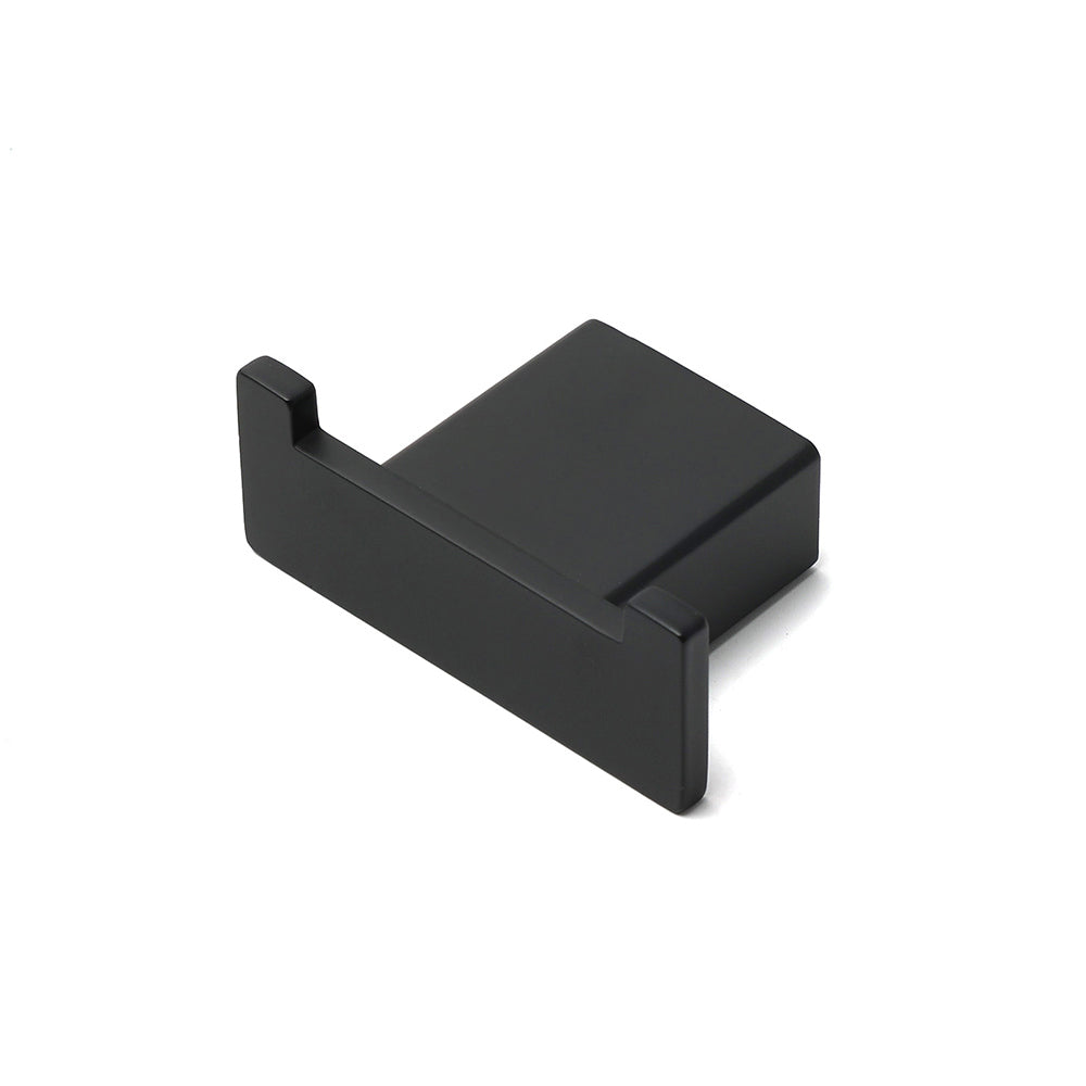Matt Black Square Robe Hook Clothes Towel Holder Bathroom Wall Hanger Accessory V1233-87009BL