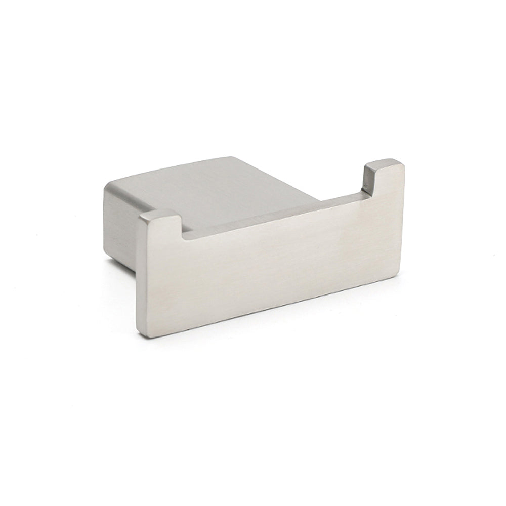 Brushed Nickel SUS Square Robe Hook Clothes Towel Holder Hanger Wall Mounted Kit V1233-87009BN