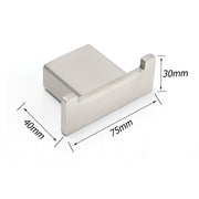 Brushed Nickel SUS Square Robe Hook Clothes Towel Holder Hanger Wall Mounted Kit V1233-87009BN