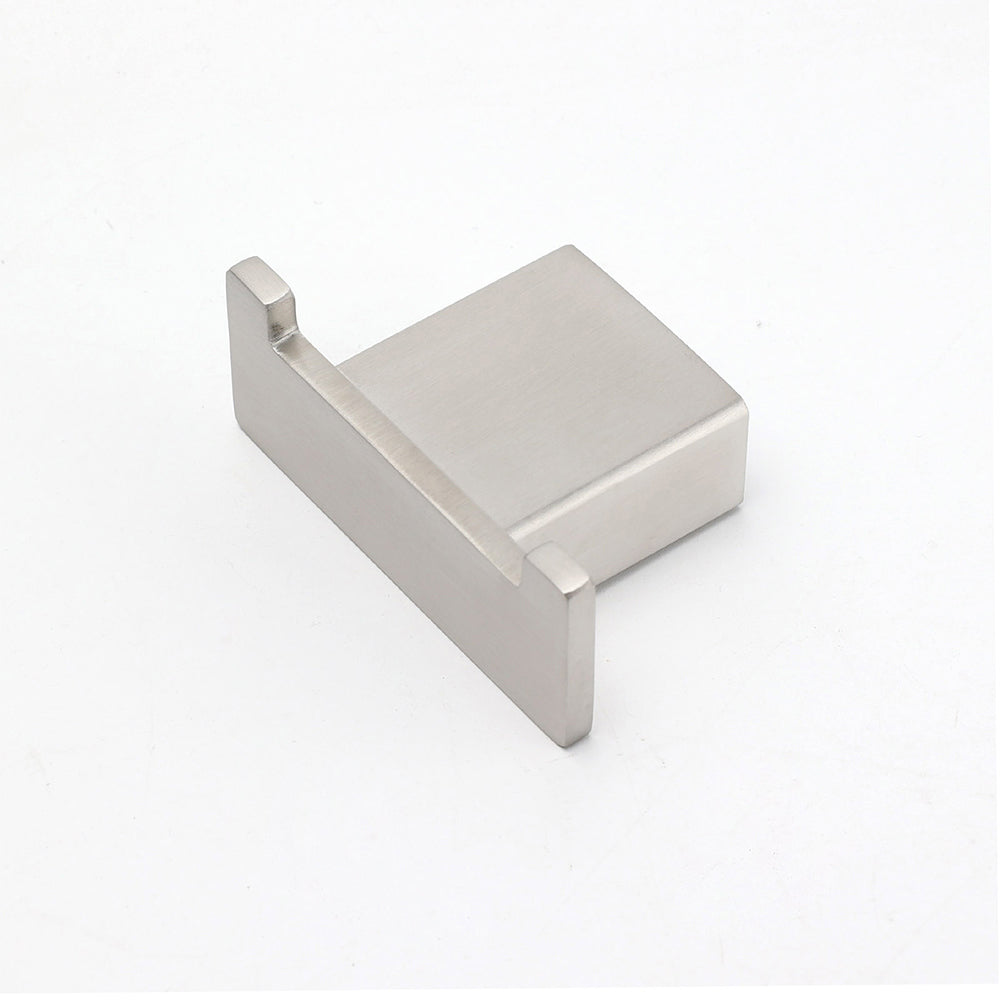 Brushed Nickel SUS Square Robe Hook Clothes Towel Holder Hanger Wall Mounted Kit V1233-87009BN