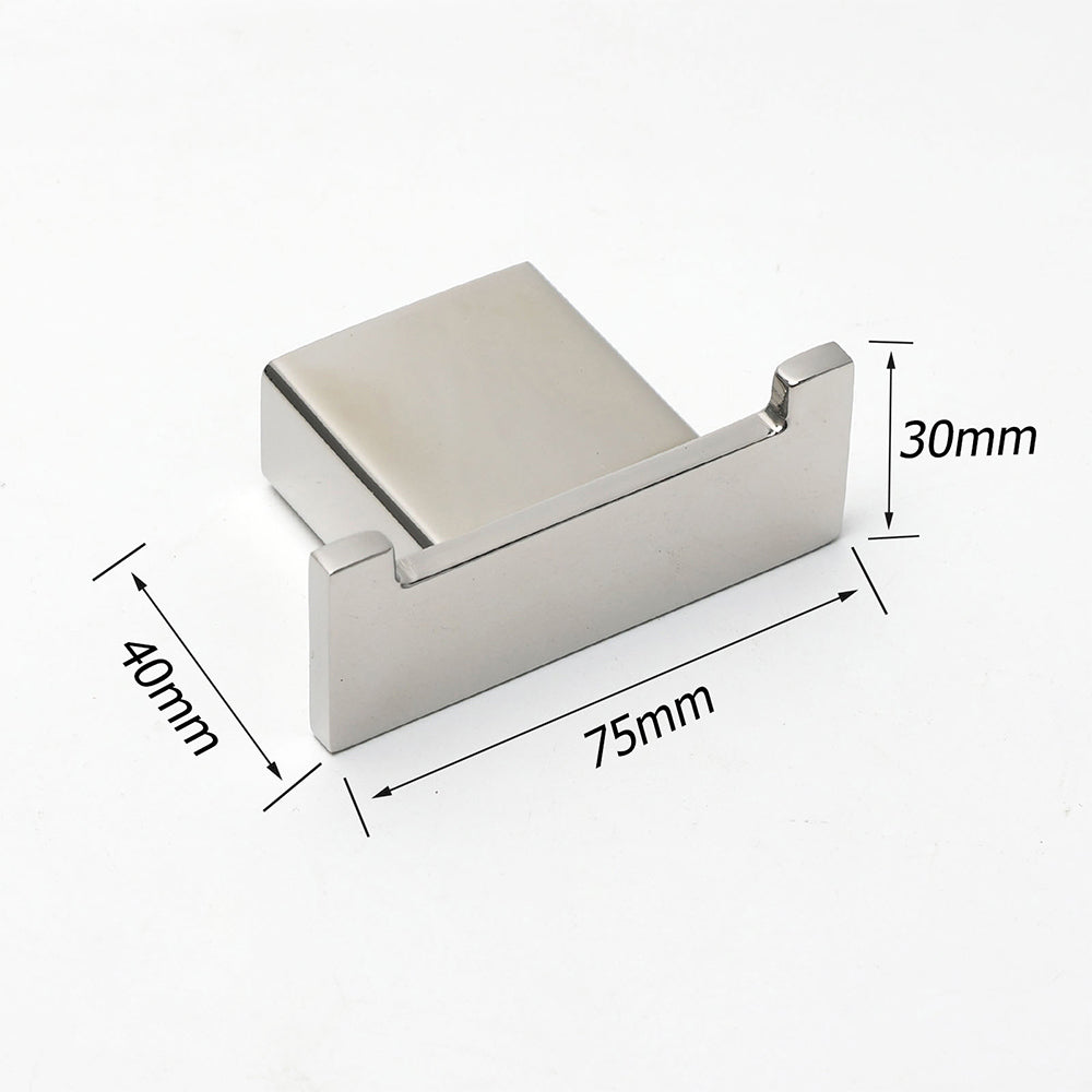 Chrome Square Robe Hook Clothes Towel Holder Bathroom Wall Mounted Hanger Kit V1233-87009CR