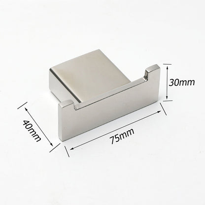 Chrome Square Robe Hook Clothes Towel Holder Bathroom Wall Mounted Hanger Kit V1233-87009CR