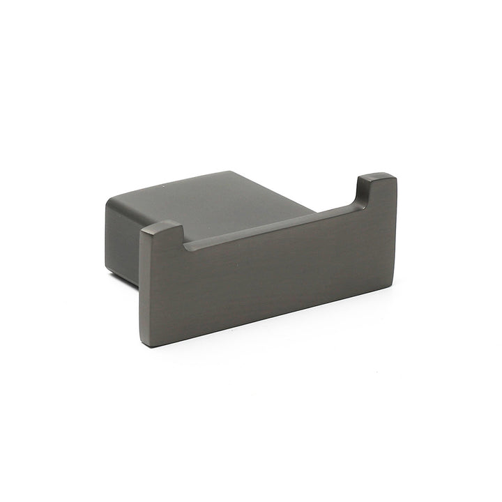 Gun Metal Square Robe Hook Clothes Towel Rack Holder Wall Mounted Double Hanger V1233-87009GM