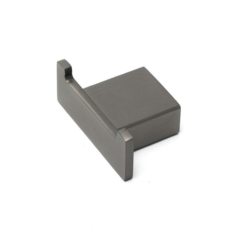 Gun Metal Square Robe Hook Clothes Towel Rack Holder Wall Mounted Double Hanger V1233-87009GM