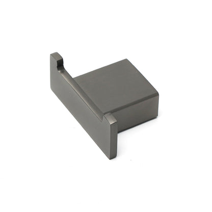 Gun Metal Square Robe Hook Clothes Towel Rack Holder Wall Mounted Double Hanger V1233-87009GM
